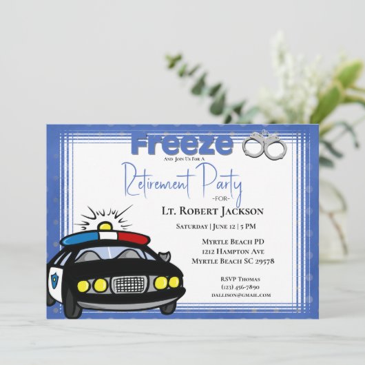 Uitnodiging tot uittreding van politieagenten (Staand voorkant)