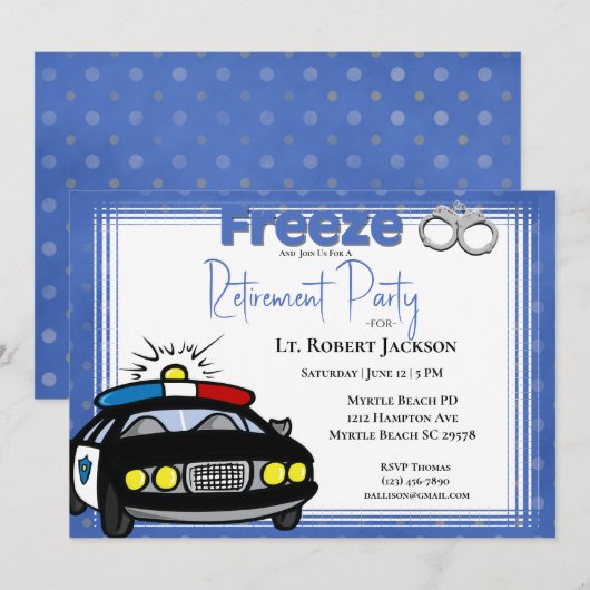 Uitnodiging tot uittreding van politieagenten (Voorkant / Achterkant)