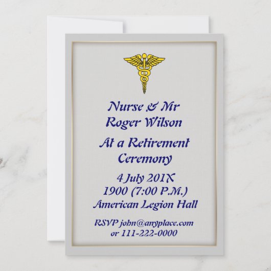 Uitnodiging tot uittreding van verpleegster Caduce (Achterkant)