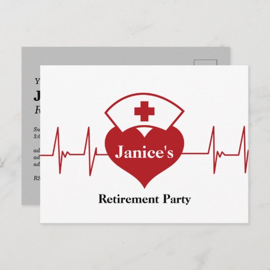 uitnodiging tot uittreding verpleegster (Voorkant / Achterkant)