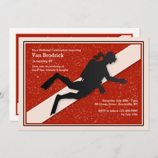 Uitnodiging tot uitwijking van de vlag van Scuba D (Voorkant / Achterkant)