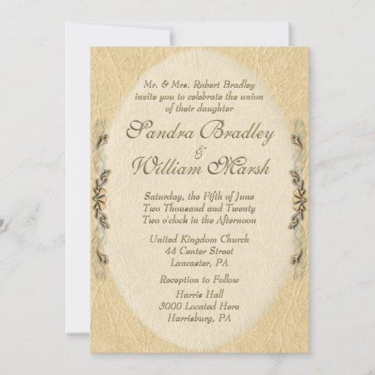 Uitnodiging tot uitwijking van elegante lederen (Voorkant)