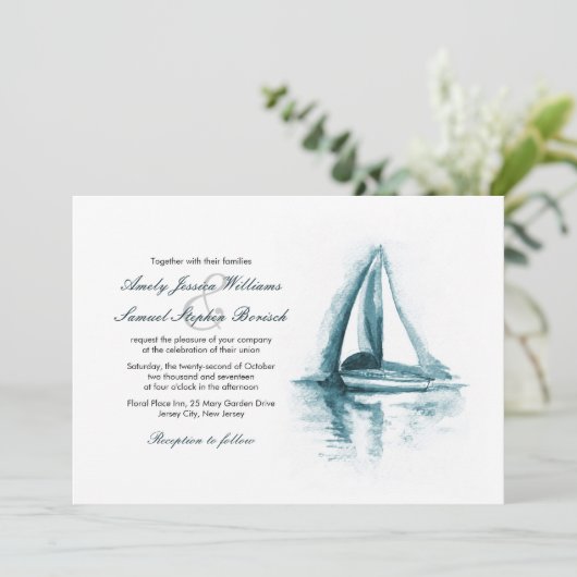 Uitnodiging tot uitwijking van het huwelijk tussen (Staand voorkant)