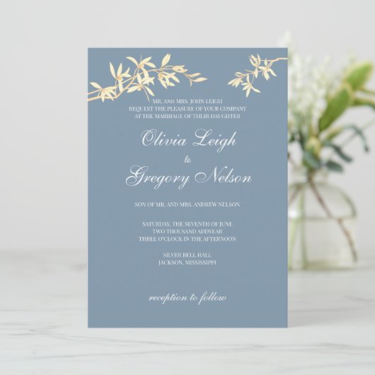 Uitnodiging tot uitwijking van Timless Flower Wedd (Staand voorkant)