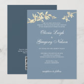 Uitnodiging tot uitwijking van Timless Flower Wedd (Voorkant / Achterkant)