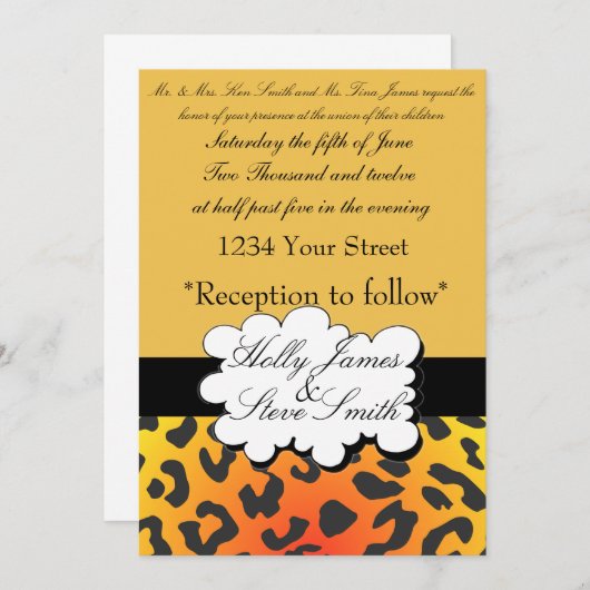 Uitnodiging tot uitzending van bruiloft in legant  (Voorkant / Achterkant)