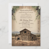 Uitnodiging tot uitzending van bruiloft in Rustic (Voorkant)