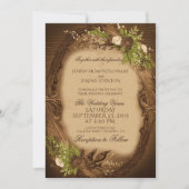 Uitnodiging tot uitzending van bruiloft in Rustic (Voorkant)