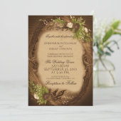 Uitnodiging tot uitzending van bruiloft in Rustic (Staand voorkant)