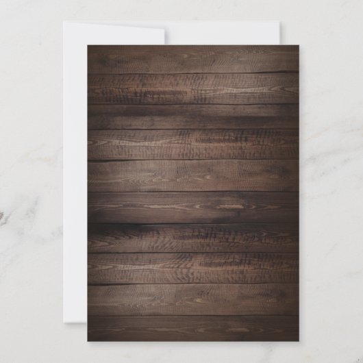 Uitnodiging tot uitzending van bruiloft in Rustic  (Achterkant)