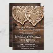 Uitnodiging tot uitzending van bruiloft in Rustic  (Voorkant / Achterkant)