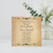 Uitnodiging tot uitzending van bruiloft in Rustic (Staand voorkant)