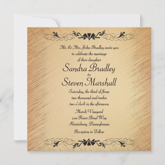 Uitnodiging tot uitzending van bruiloft in Rustic (Voorkant)