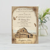 Uitnodiging tot uitzending van bruiloft in Rustic (Staand voorkant)