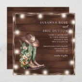 Uitnodiging tot uitzending van bruiloft in Rustic  (Voorkant / Achterkant)