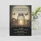 Uitnodiging tot uitzending van bruiloft in Rustic (Staand voorkant)