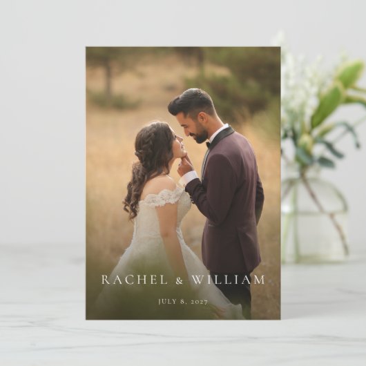 Uitnodiging tot uitzending van bruiloft in Rustic  (Staand voorkant)