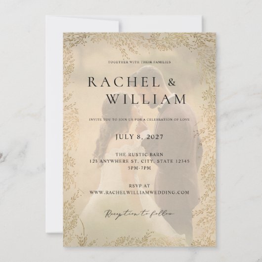 Uitnodiging tot uitzending van bruiloft in Rustic  (Achterkant)