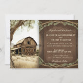 Uitnodiging tot uitzending van bruiloft in Rustic (Voorkant)