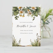 Uitnodiging tot uitzending van bruiloft in Rustic (Staand voorkant)