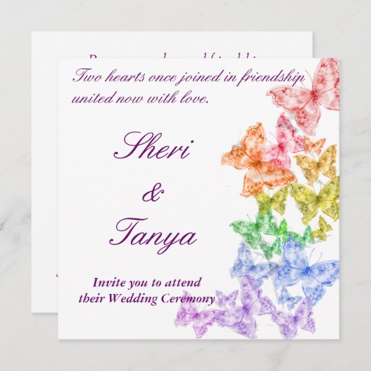 Uitnodiging tot uitzending van de Rainbow Wedding- (Voorkant / Achterkant)