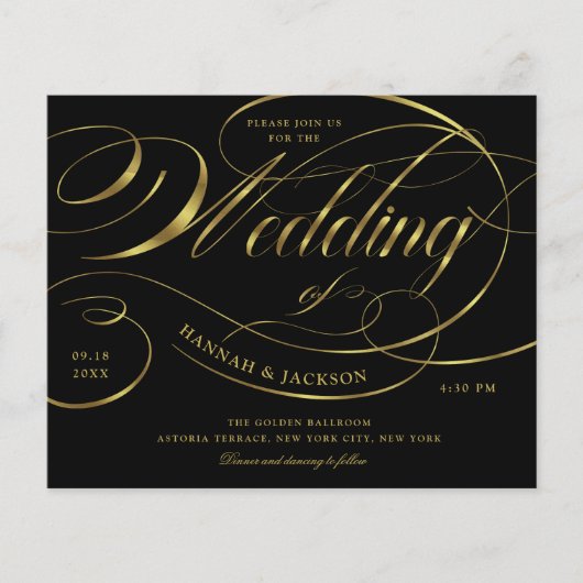 Uitnodiging tot uitzending van een Elegant Gold Sc (Voorkant)