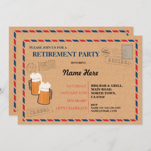 Uitnodiging tot uitzending van een gepensioneerde  (Voorkant / Achterkant)