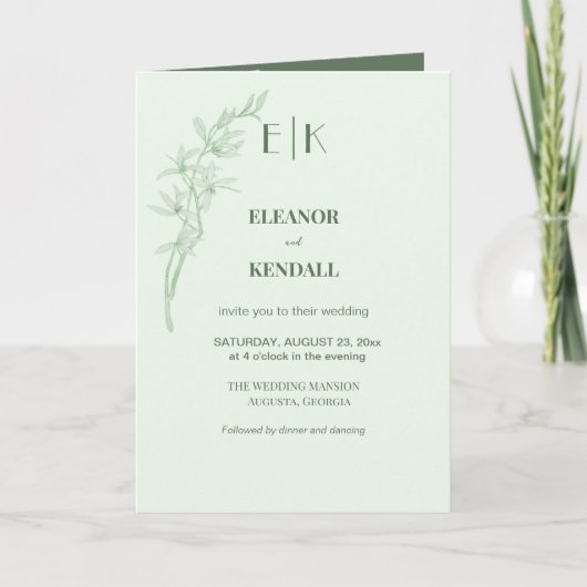 Uitnodiging tot uitzending van een langwerpige wed (Voorkant)