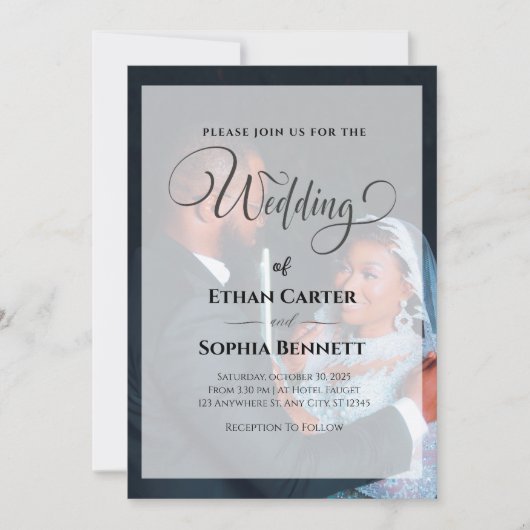 Uitnodiging tot uitzending van Elegant Black & Whi (Voorkant)