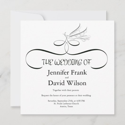 Uitnodiging tot uitzending van Elegant Black & Whi (Voorkant)