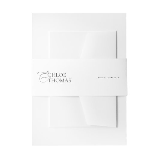 Uitnodiging tot uitzending van Elegant Black & Whi Uitnodigingen Wikkel (Voorkant Voorbeeld)