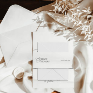 Uitnodiging tot uitzending van Elegant Black & Whi Uitnodigingen Wikkel