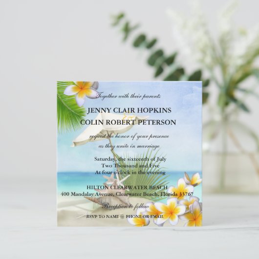 Uitnodiging tot uitzending van exotische strande a (Staand voorkant)