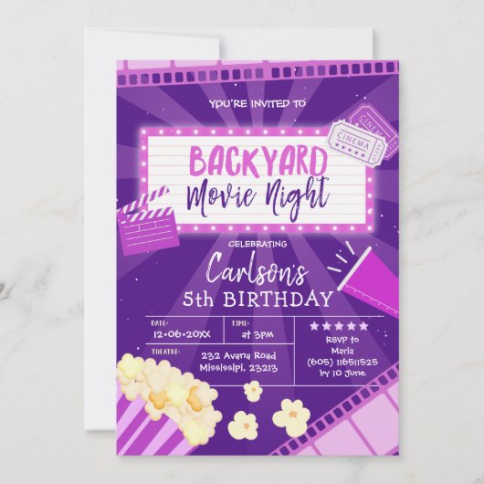 Uitnodiging tot uitzending van filmnacht (Voorkant)