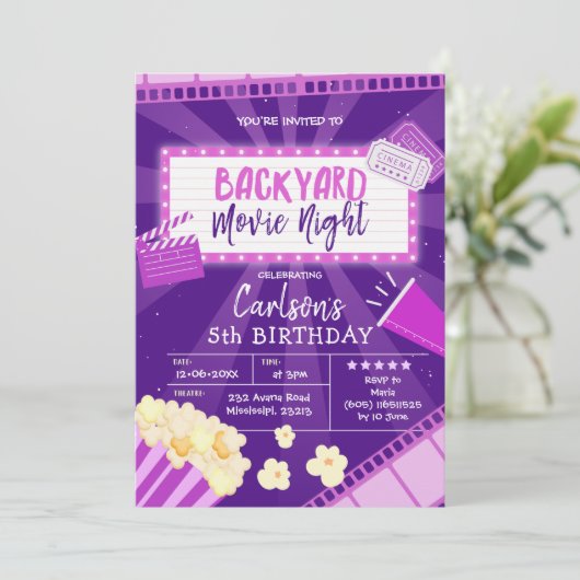 Uitnodiging tot uitzending van filmnacht (Staand voorkant)