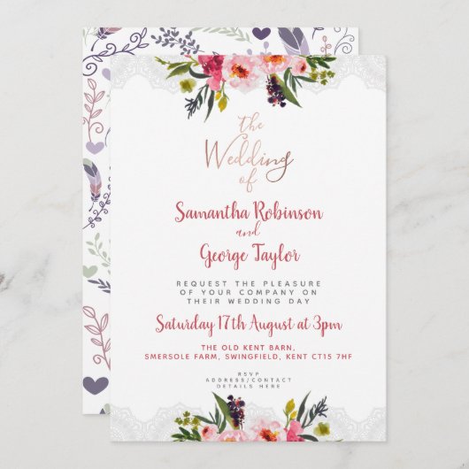 Uitnodiging tot uitzending van gepersonaliseerd Ro (Voorkant / Achterkant)