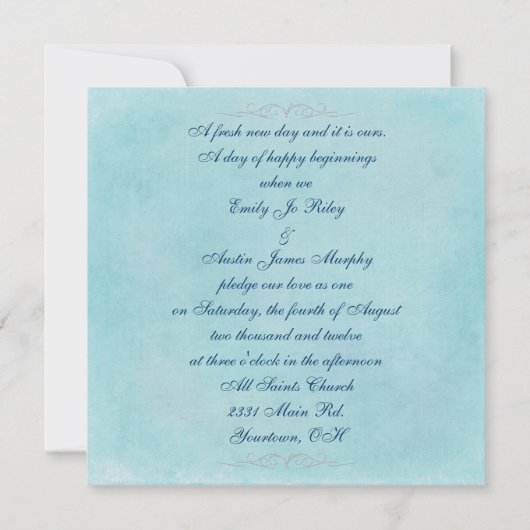 Uitnodiging tot uitzending van het huwelijk (Achterkant)