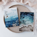 Uitnodiging tot uitzending van het huwelijk in de<br><div class="desc">Deze uitnodigende uitnodiging voor een bruiloft in de oceaan is perfect voor je trouwe strandboho bruiloft. Dit ontwerp is voorzien van een dikke zwarte en witte kalligrafie met een oceaanachtergrond die past bij de bruiloft op het strand of een casual moderne bruiloft in de lente, zomer of herfst. Geef ons...</div>