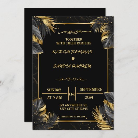 Uitnodiging tot uitzending van het huwelijk tussen (Voorkant / Achterkant)