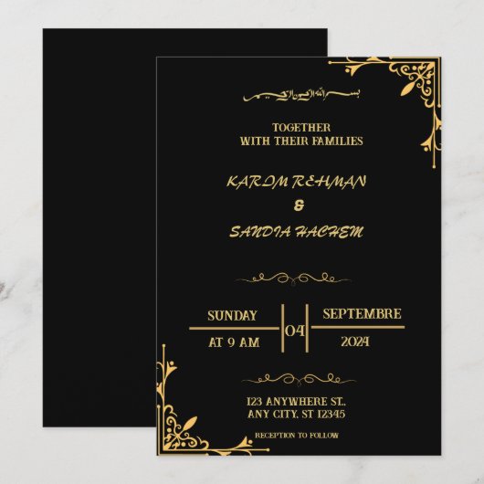 Uitnodiging tot uitzending van het huwelijk tussen (Voorkant / Achterkant)