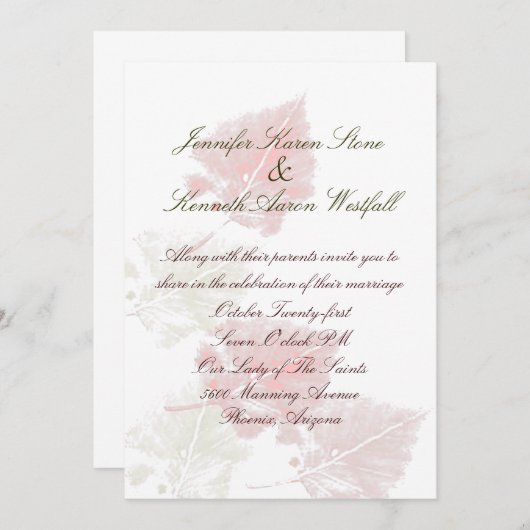 Uitnodiging tot uitzending van het huwelijk van El (Voorkant / Achterkant)