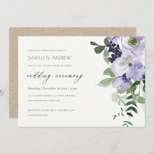 Uitnodiging tot uitzending van het Paarse bruisend (Voorkant / Achterkant)