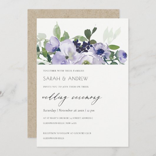 Uitnodiging tot uitzending van het Paarse bruisend (Voorkant / Achterkant)