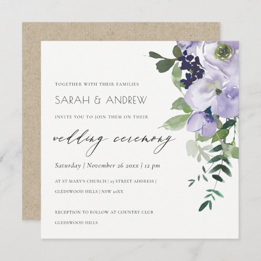 Uitnodiging tot uitzending van het Paarse bruisend (Voorkant / Achterkant)