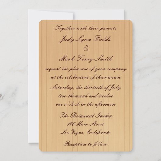 Uitnodiging tot uitzending van het Rustic Blue Mas (Achterkant)