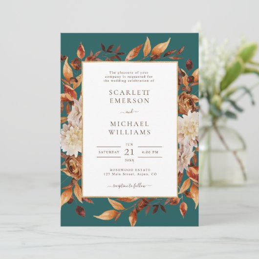 Uitnodiging tot uitzending van het Rustic Fall Lea (Staand voorkant)