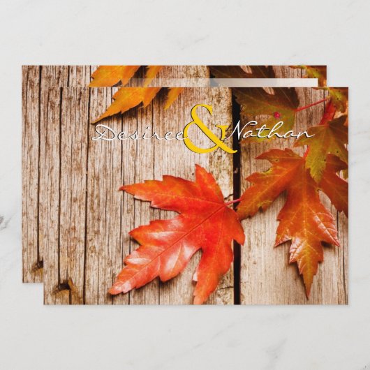 Uitnodiging tot uitzending van het Rustic Fall Lea (Voorkant / Achterkant)