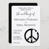 Uitnodiging tot uitzending van hippy Peace Sign We (Voorkant / Achterkant)