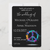 Uitnodiging tot uitzending van hippy Peace Sign We (Voorkant)