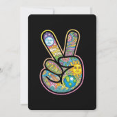 Uitnodiging tot uitzending van hippy Peace Sign We (Achterkant)